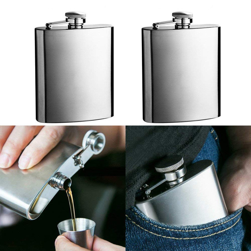 Cantil de bolso em aço inox 9 oz Porta Bebidas Whisky Vodka Rum  270ml