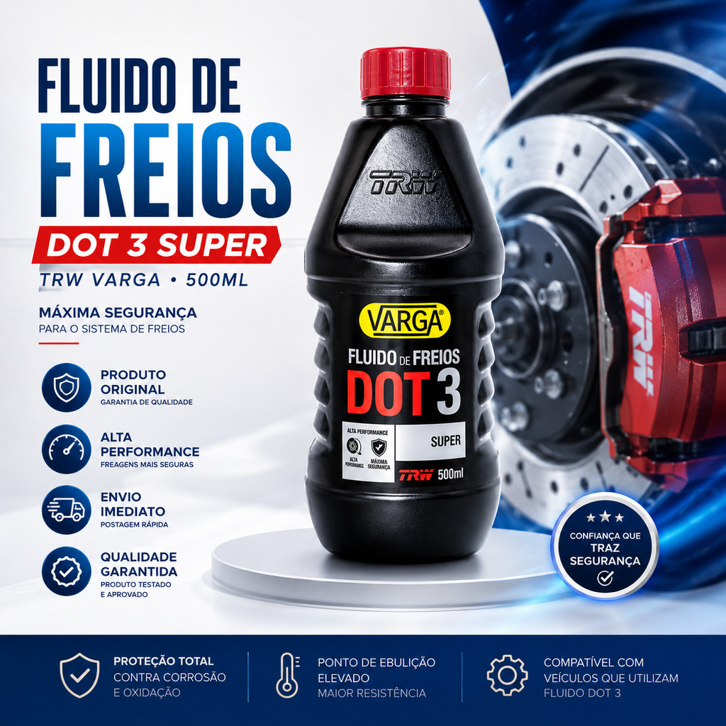 Fluido De Freio Dot 3 TRW Varga 500ml Original Para Carros E Motos