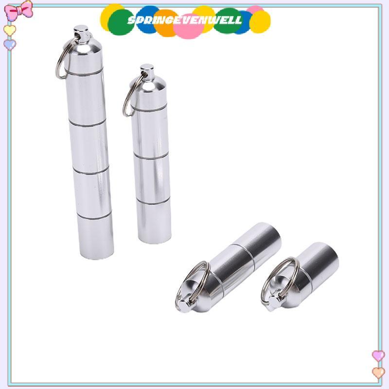 [springevenwell] 17mm Forma De Cápsula Caixa De Armazenamento De Comprimidos De Alumínio Suporte À Prova D'água Recipien