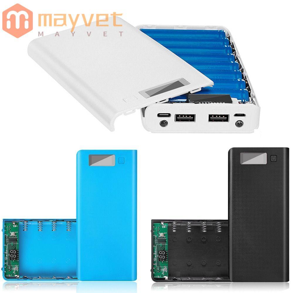 Suporte MAYVET , Caixa De Banco De Potência Com Tela De Luz Fria 8 * 18650 , USB Duplo