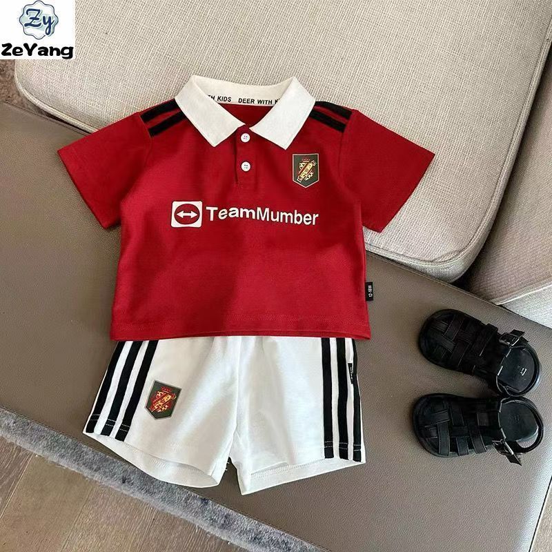 [ZY] 70-140 Camisa POLO infantil em estoque pronto terno camisa de futebol bebê Casual camiseta de manga curta terno esp