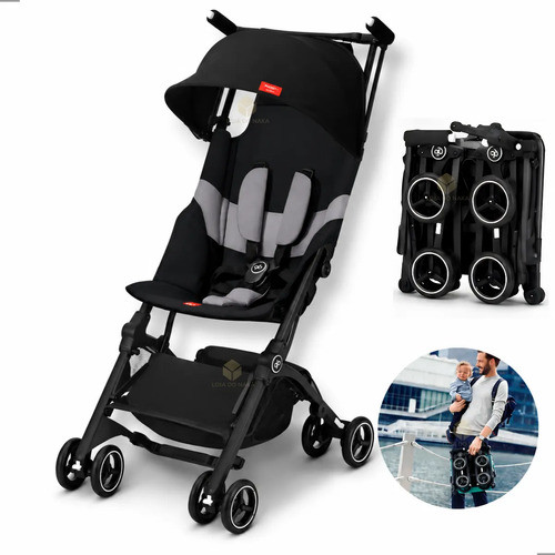 Carrinho De Bebê Passeio Infantil Gb Pockit+ All-terrain Velvet Black Preto