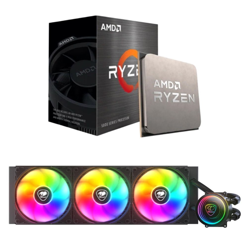 Kit Processador AMD R 7 5700X+Water Cooler Cougar Poseidon