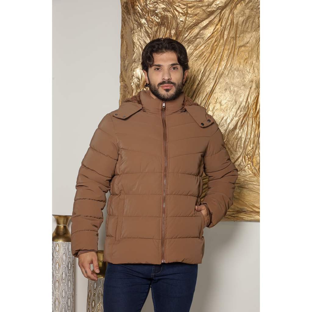 Jaqueta Bobojaco Masculina Veludado Forrada Com Pelo Com Capuz Removivel Normal E Plus Size