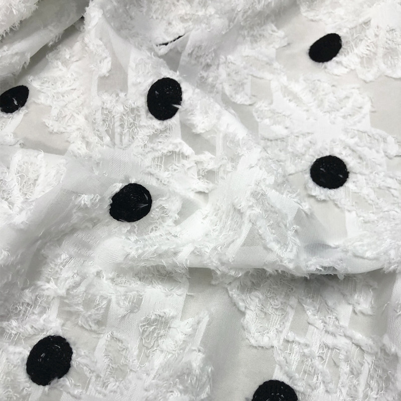 Francês branco transparente corte flor Organza preto idéias moda tecido verão saia fina camisa tecido