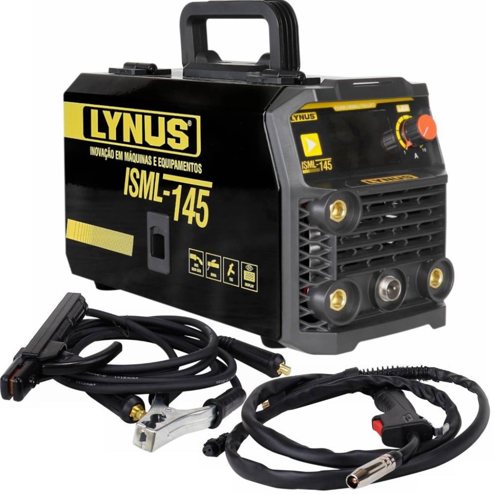 Inversora de solda Multiprocesso 120A para Mig sem gás Eletrodo e Tig - ISML-145 - Lynus