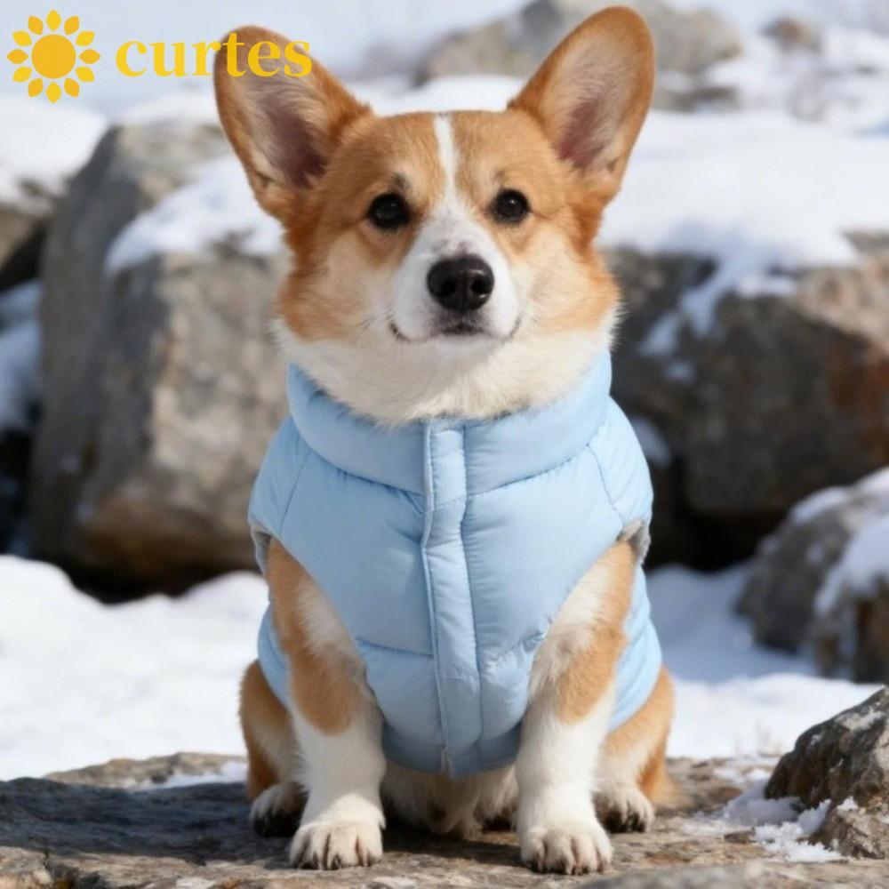CURTES Jaqueta Para Baixo De Cachorro , Casaco De Algodão De Inverno Ajustável Quente , Proteção Contra Frio , Espessada