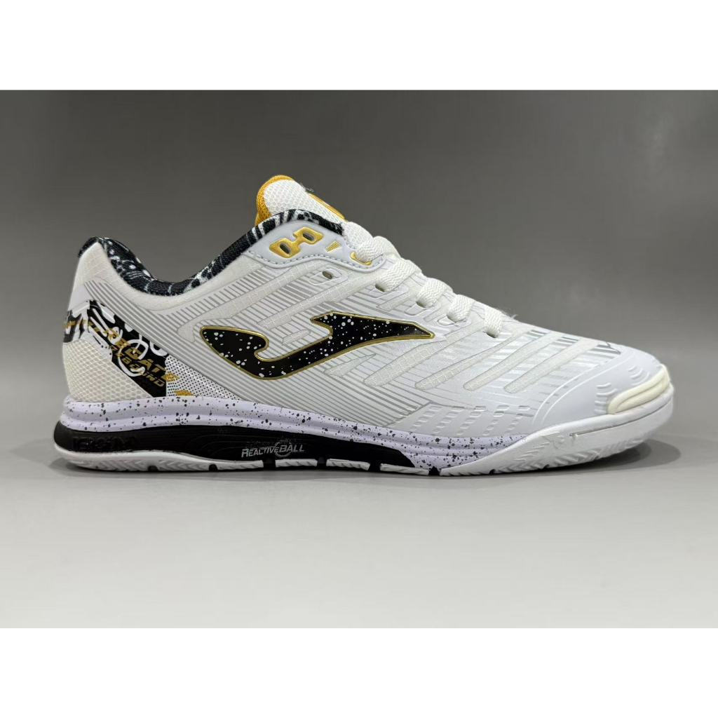 Sapatos De Futsal De Couro Masculino Top Flex Rebound IC Tênis Interno Branco Preto