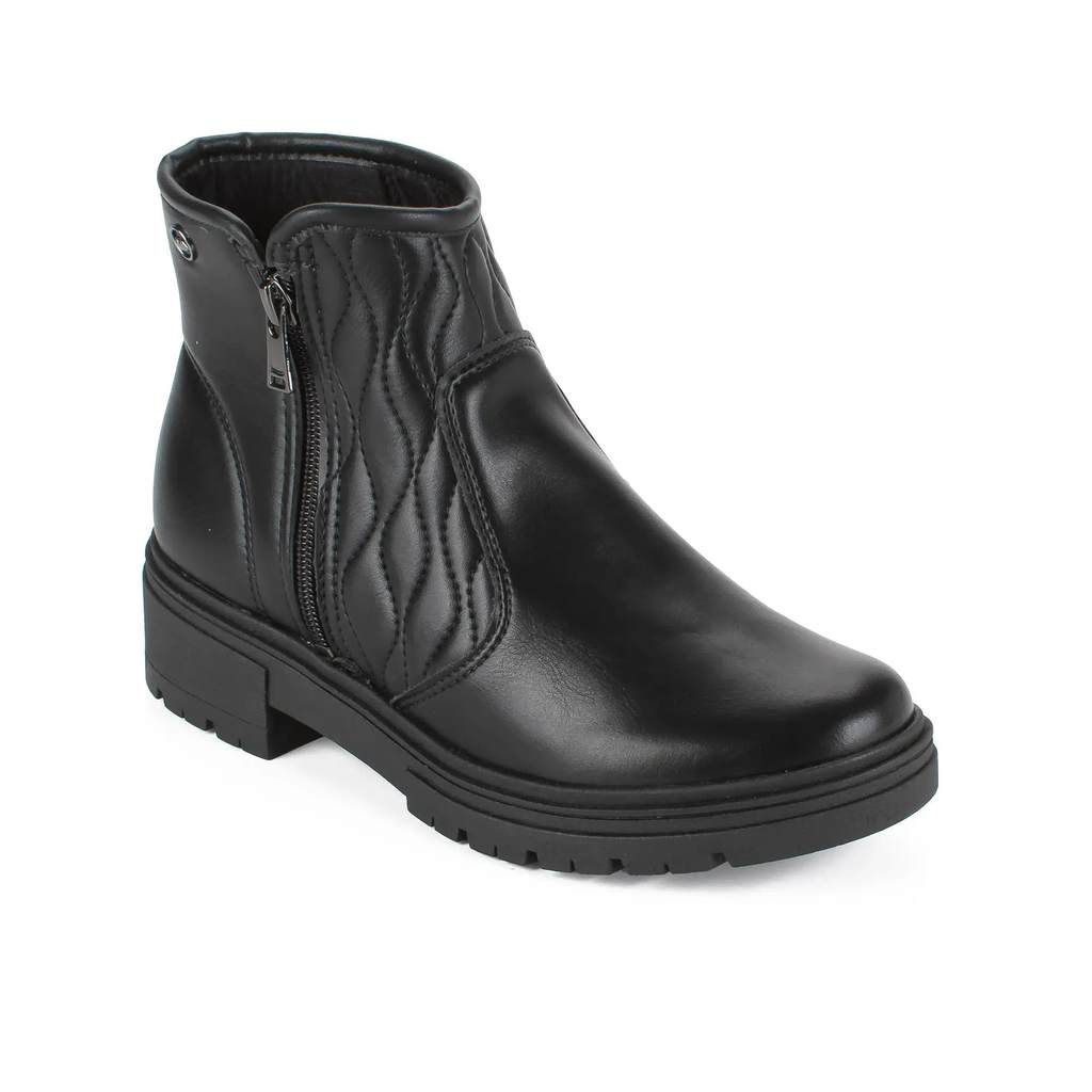 Bota Feminina Inverno Frio Cano Curto Preto Matelassê Dakota D2731 Original Ankle Boot