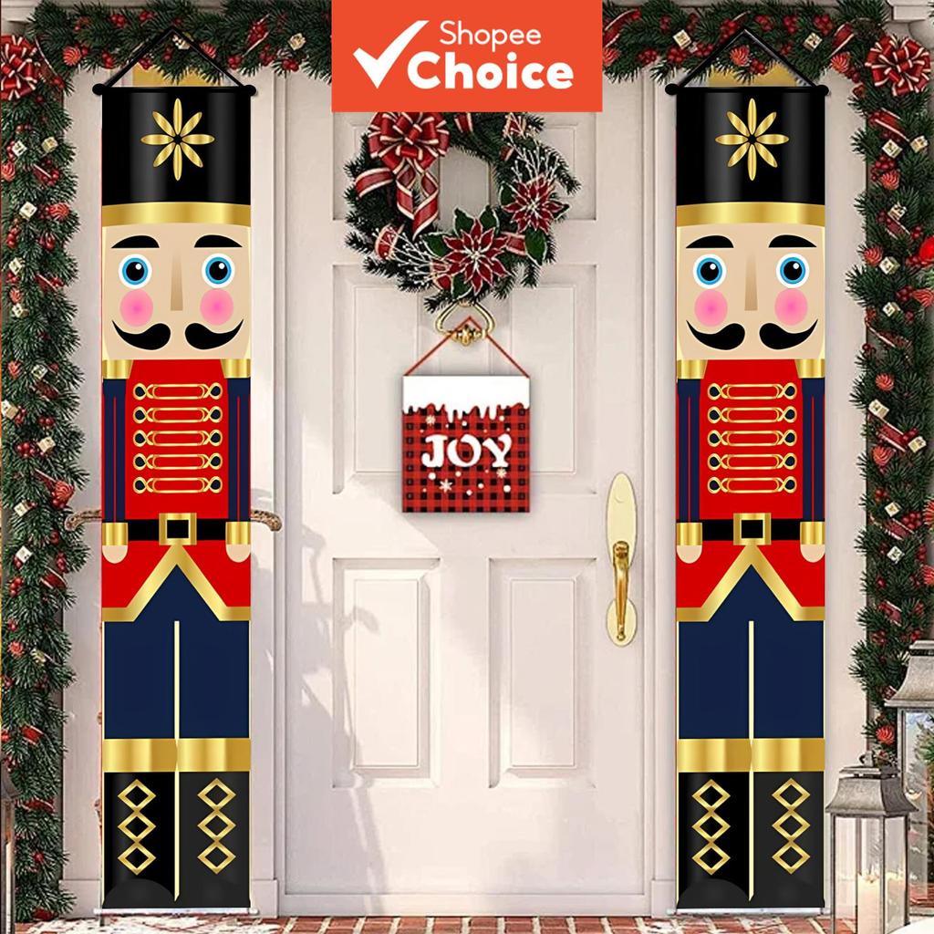 Decorações de Quebra-Nozes – Placa de Boas-Vindas para Varanda, Porta Principal, Uso Interno ou Externo – Banners de