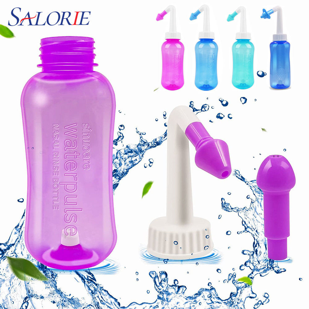 300/500ml Lavagem De Nariz Neti Pote Sinus Limpador Com Sal De Fisiológica Para Adulto Criança Kit