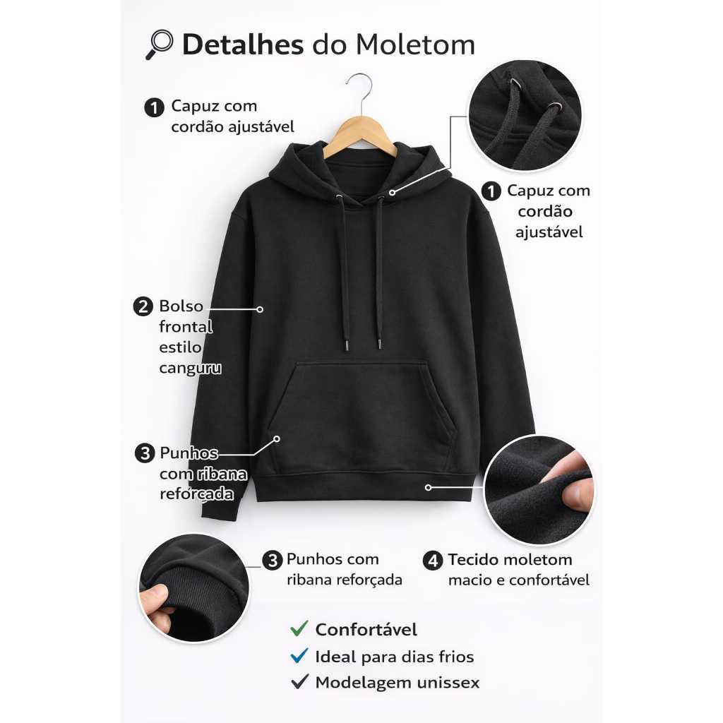 Moletom Masculino Moletom Feminino Flanelado Sem Estampa Adulto Confortável Algodão Blusa de Frio Feminina Masculina