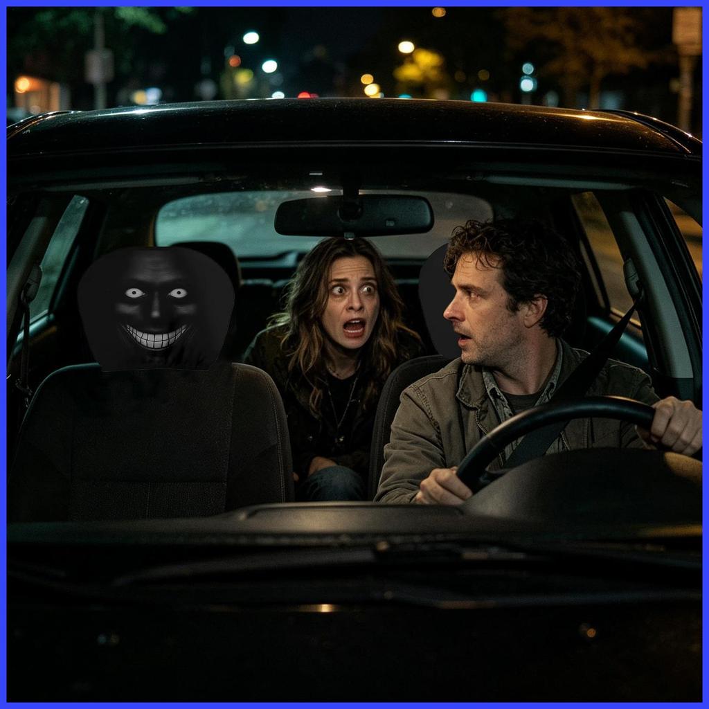 Capa De Encosto De Cabeça De Carro Com Rosto Assustador , 2 Peças , Protetor Elástico , Capas Para Carros , Caminhão De 