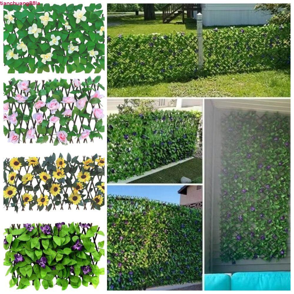 Cerca De Privacidade De Folha Artificial TIANCHUANG , Treliça Decorativa De Jardim De Girassol Rosa , Ajustável