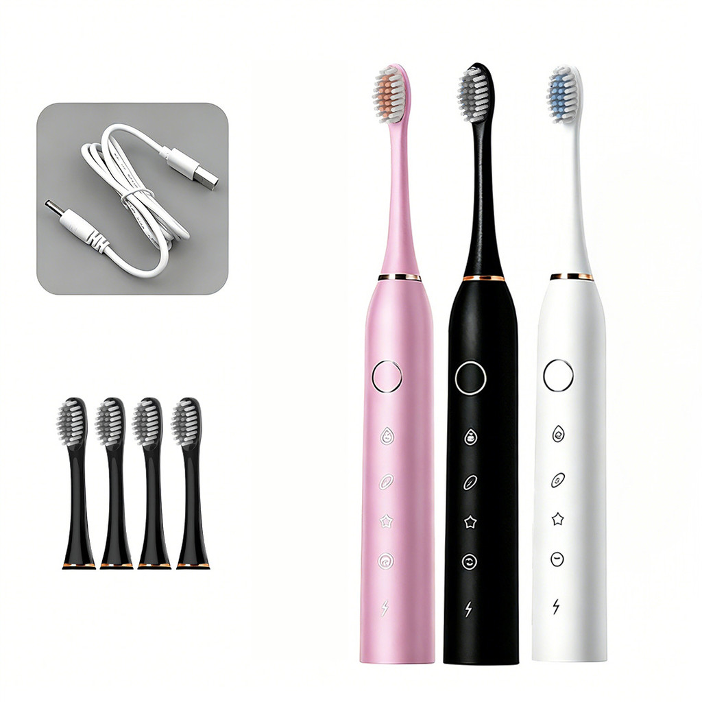 Escova de Dentes Elétrica Sônica Recarregável IPX7 – Limpeza Profunda, Portátil, USB, Impermeável