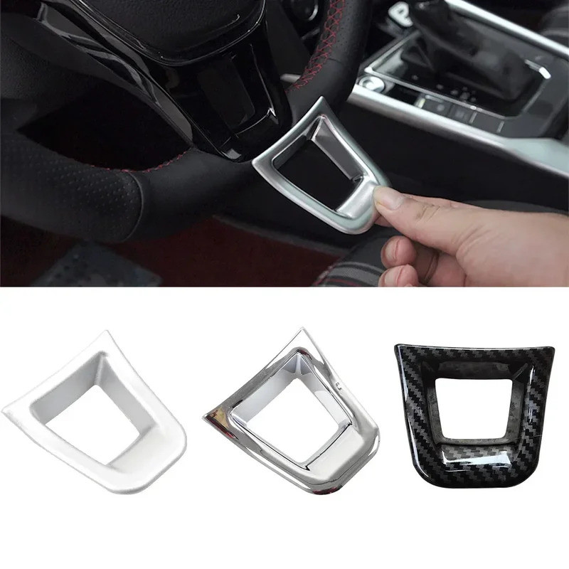 Volante Do Carro Decoração Capa Guarnição Adesivo Para Volkswagen VW Passat B8 Tiguan MK2 Golf 7 7.5 MK7 MK7.5 E-UP Aces