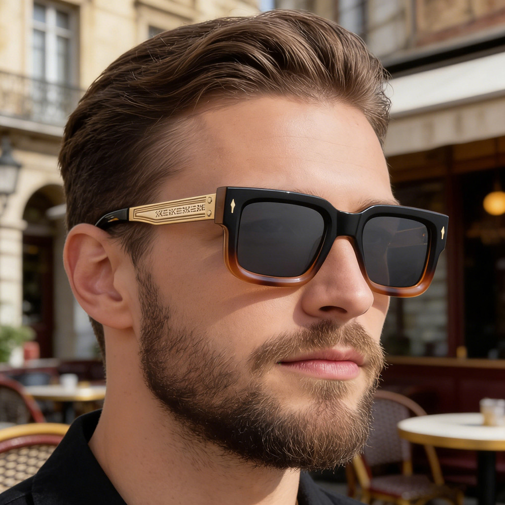 Óculos de sol retrô pequeno quadrado masculino, óculos de sol exclusivos para tiro de rua, óculos de sol de alta qualida