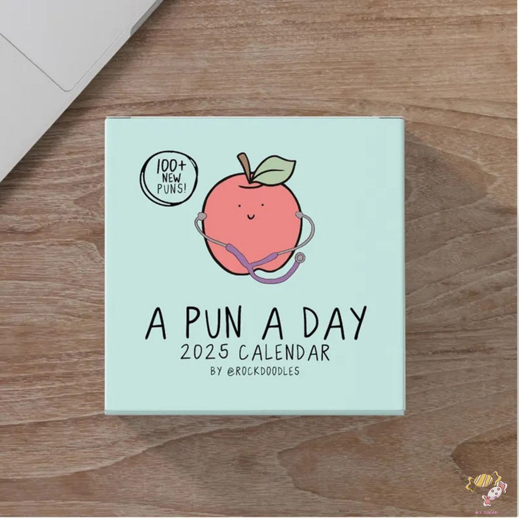 2025 Punny Calendário De Mesa Diário 2025 Página Por Dia Adequado Para Escola De Escritório Doméstico
