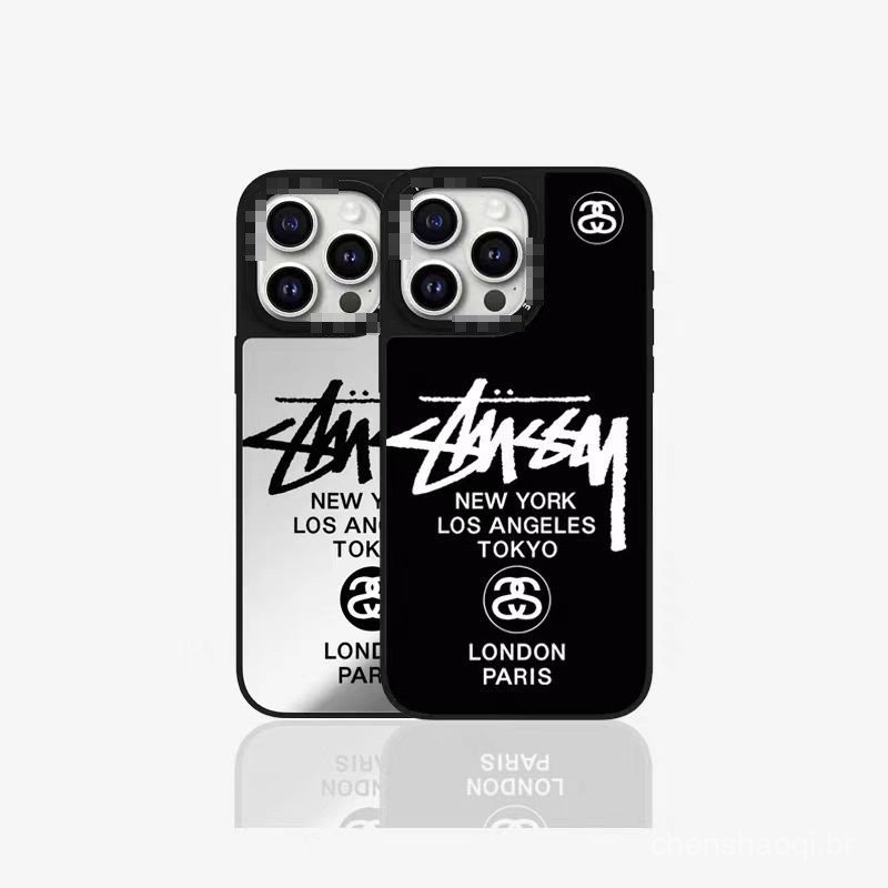 ✨Capa para iPhone Espelhada Letras Design Minimalista À Prova de Quedas Para iPhone 17 16 15 14 13 12
