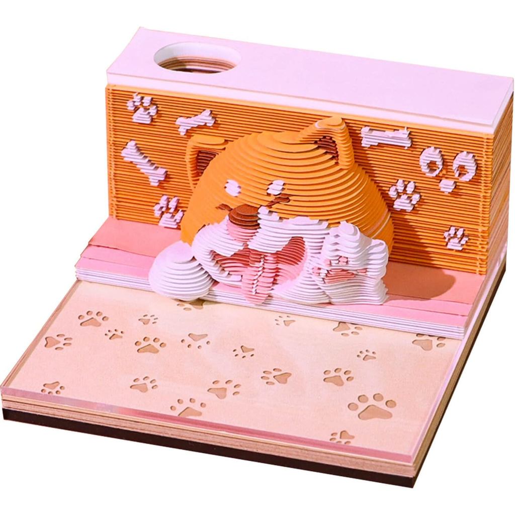 Calendário 3D 2026 - Blocos de Notas 3D DIY, Bloco de Notas Artístico, Presente Criativo de Papel Esculpido para Escola,