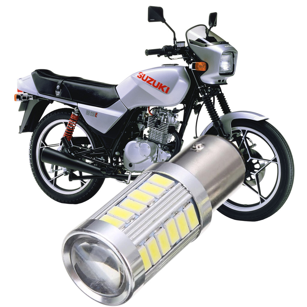 Lampada Ultra LED Luz de Freio e Lanterna Traseira P21/5W Moto Suzuki GS 125 Katana 1996 a 2002