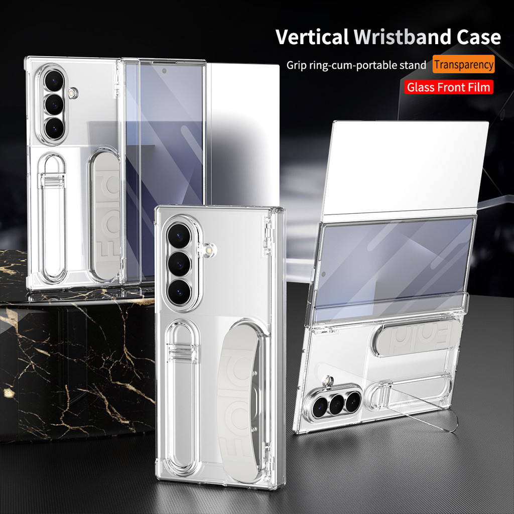 LUSHUO Samsung TriFold Caso De Telefone FOLD7 Dobrável Oficial Pulseira Caneta Slot Dobradiça Escudo Membrana Integrado
