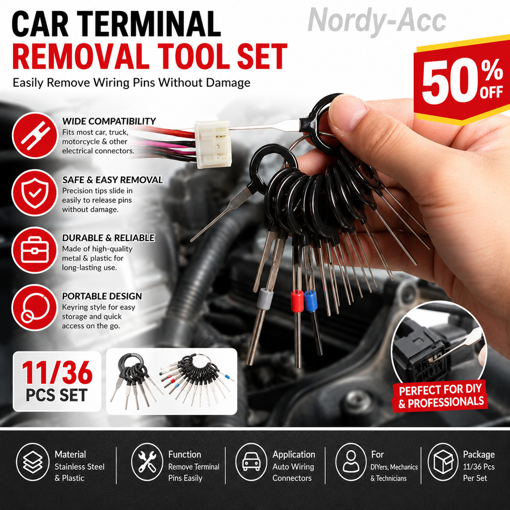 Conjunto De Ferramentas De Remoção Do TERMINAL Carro 11Pcs 36Pcs Reparo Extrator De Pino Chicote Elétrico Automotivo