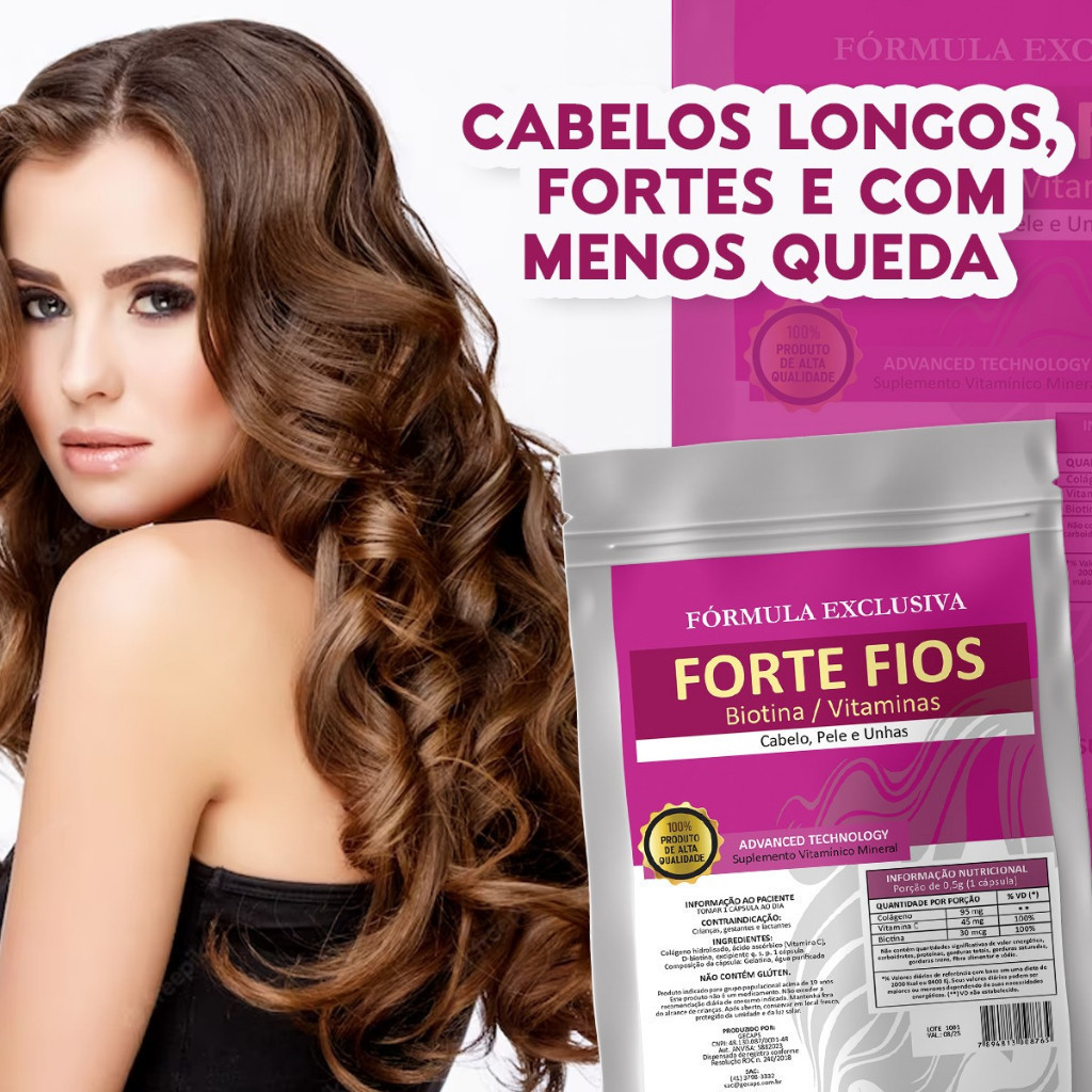 Forte Fios 30 Cápsulas – Suplemento com Biotina e Vitaminas