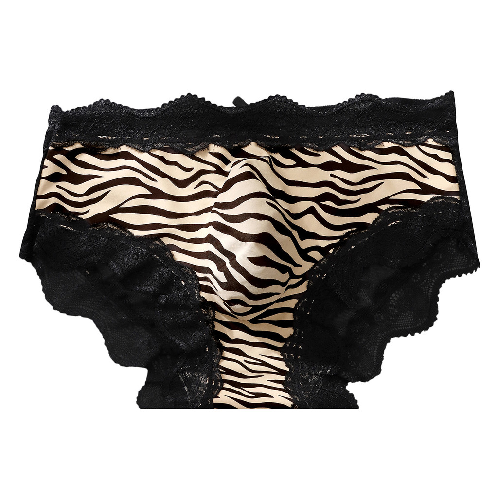 Roupa íntima masculina de tamanho grande com acabamento em renda, renda com estampa de leopardo, cuecas respiráveis de r
