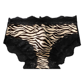 Roupa íntima masculina de tamanho grande com acabamento em renda, renda com estampa de leopardo, cuecas respiráveis de r