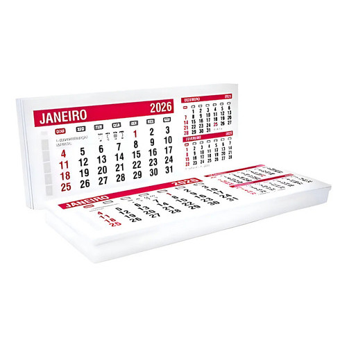 Kit 10 Bloco Calendário De Mesa Refil Pvc 2026 - 12 Meses Bloco Calendário 2026