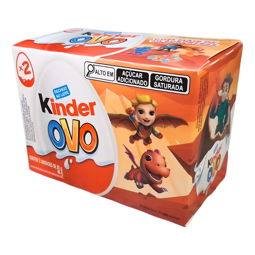 Kinder Ovo Mundo Dos Dragões 40g Caixa com 2 Unidades de 20g