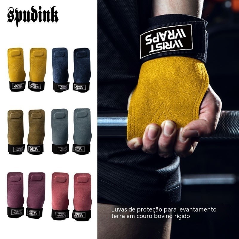 Cinto de energia de couro luvas de Fitness pull-up pull-up cinto auxiliar aperto pulseira barra Horizontal Deadlift halt