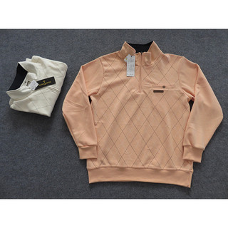 Comércio exterior masculino diamante padrão meio zíper moletom gola quente Casual camisa de fundo