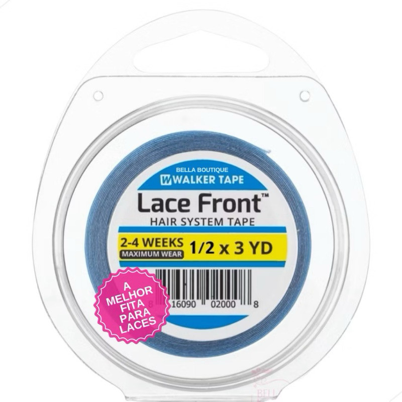 Fita Adesiva Capilar Mega Hair Prótese Walker Tape Lace Front Extra Forte - Todos os Tamanhos 3x1,27cm