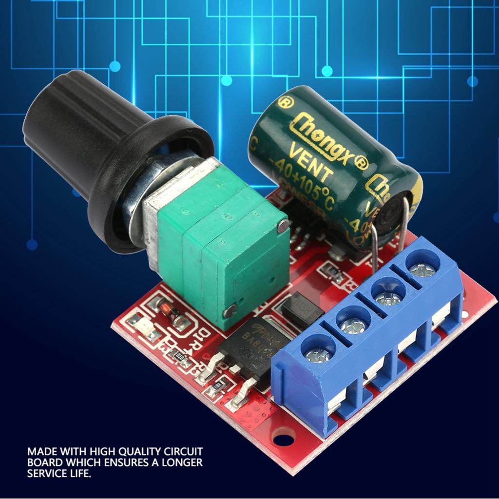 wowohome-BR 5V 28V 5A PWM DC Motor Speed ​​Control Switch Controller Regulador de Volt LED Dimmer Alta Eficiência Baixa