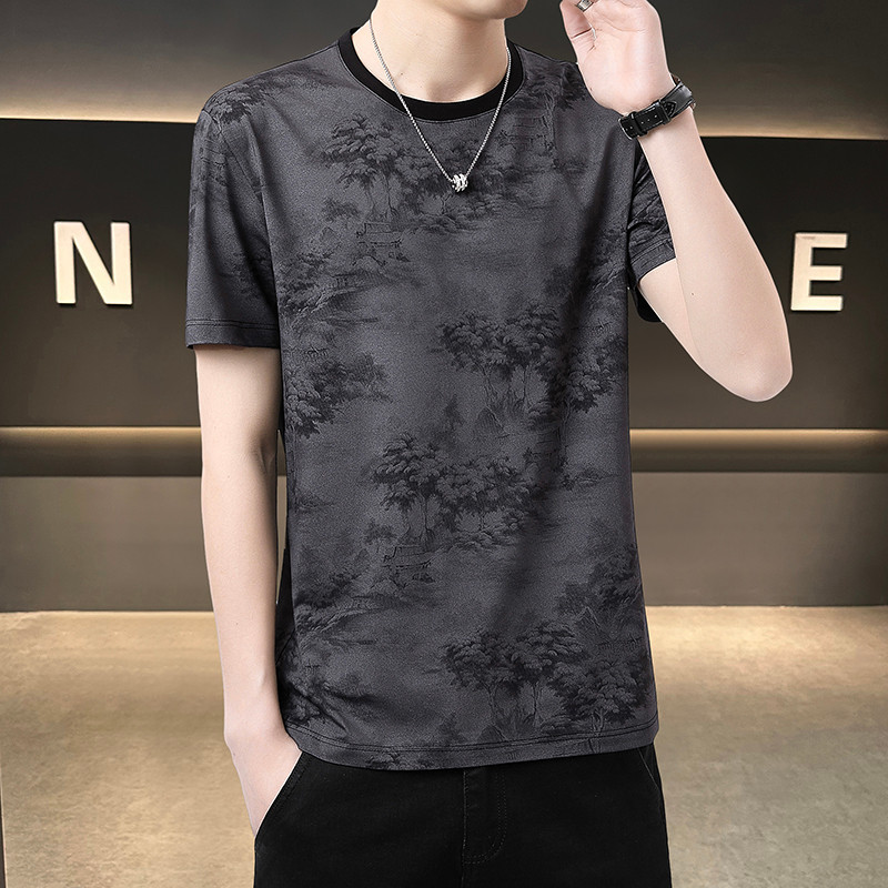 Camiseta de manga curta masculina 2025 novo estilo verão roupas masculinas na moda Casual bonito camiseta roupas masculi