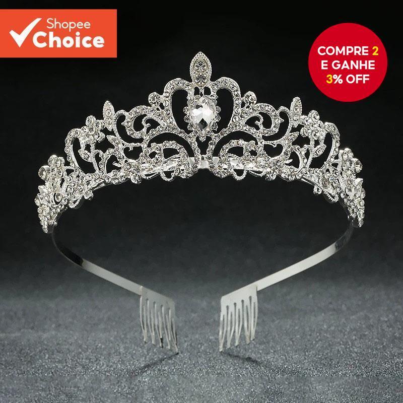 Acessório De Cabelo Espumante Coroa De Noiva Para Festa De Aniversário De Casamento