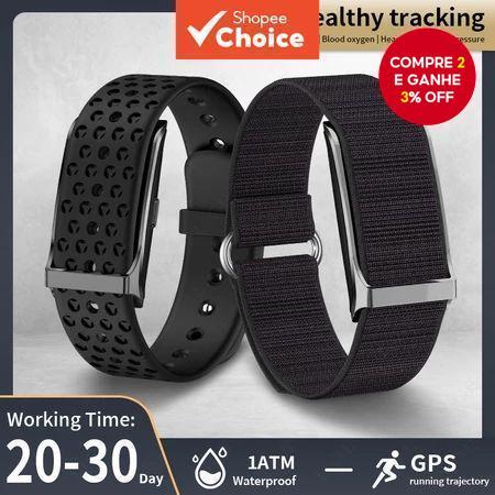 Pulseira Inteligente de Saúde sem Visor, Monitor de Frequência Cardíaca, Pressão Arterial, Modos Esportivos – Primavera
