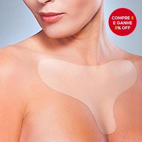 Adesivos de silicone reutilizáveis para o peito, em forma de T, que alisam a pele e previnem o envelhecimento.