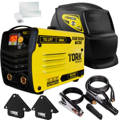 Máquina Inversor Solda 150A Bivolt MMA Tig Lift Mascara 4k Esquadro Tork