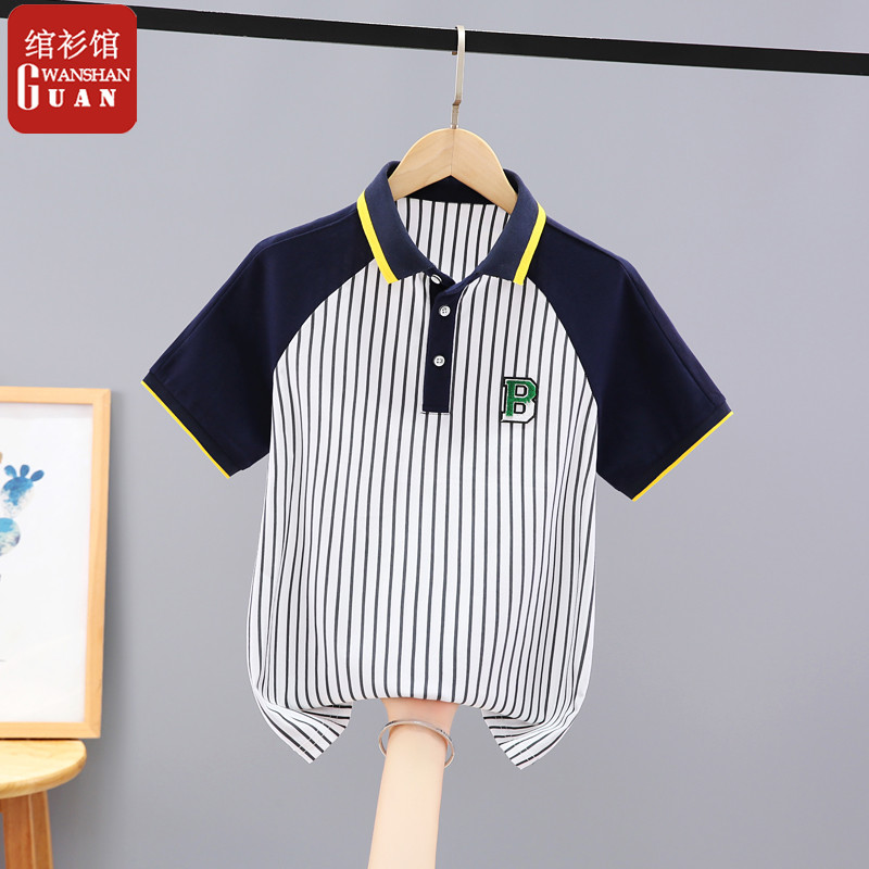 Meninos roupas infantis 2026 novo estilo verão manga curta lapela camiseta meninos camisa Polo médio grande crianças esp