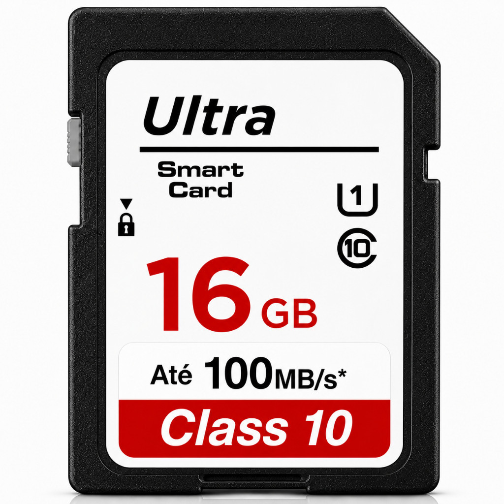 Cartão de Memória SD 16GB Classe 10 Original para Câmeras Digitais Filmadoras e Notebook