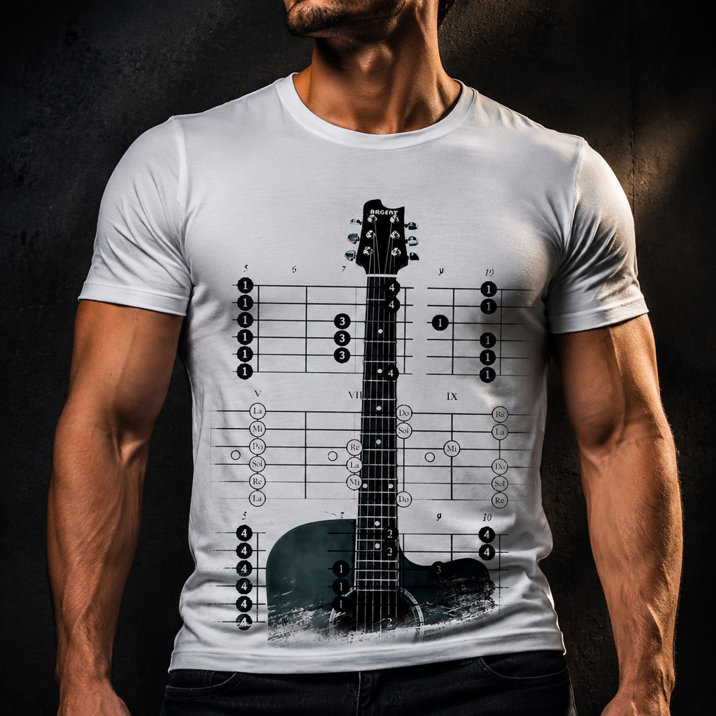Camiseta Musica Instrumento Cordas Violão Nota Musica A