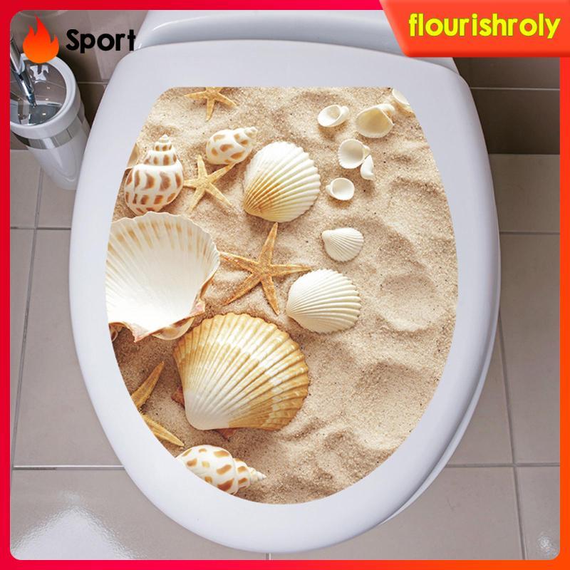 [Flourishroly2] Adesivo Para Tampa De Assento De Vaso Sanitário DIY Acessórios Decorativos Criativos Decalques Banheiros