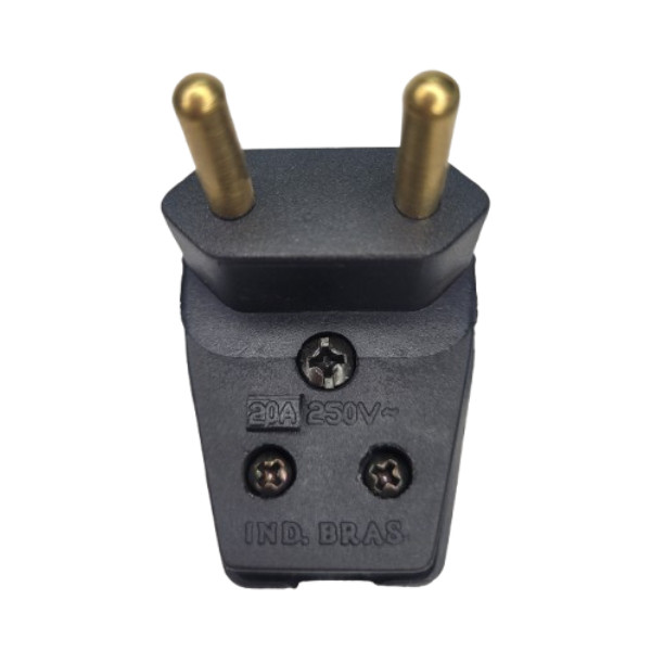 Pino Plug Tomada Macho 90° 20a 2 Pinos Maciço Prensa Cabo Gigante Kit 5 unid