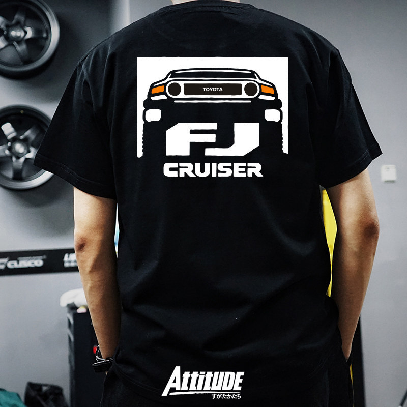 Atitude : Veículo off-road Modificado JDM Japonês Toyota FJ Cruiser 100 % Algodão Premium Masculino casual Camiseta De M