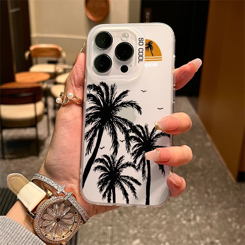 Capa para Anti-impact Samsung  A56 A36 A55 A54 A16 A15 A14 A05S A52 A34 A35 A32 A13 S24 S23 S25 FE padrão de coqueiro