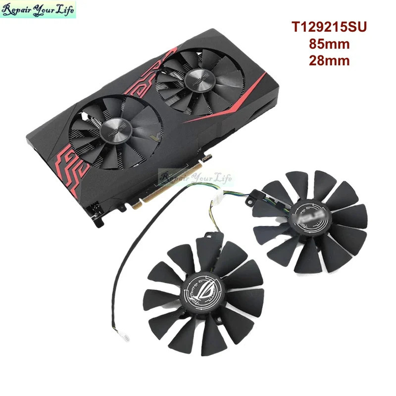 * 85mm T129215ventiladores De Resfriamento De Placa Gráfica De Vídeo Su Para ASUS EX-RX 570 GTX 1070 1060 DUAL GeForce R