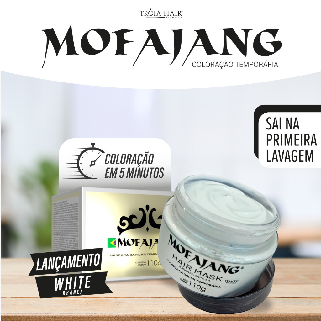 Mofajang Tintura Temporária White/Branca - Lavável (SAI COM ÁGUA)